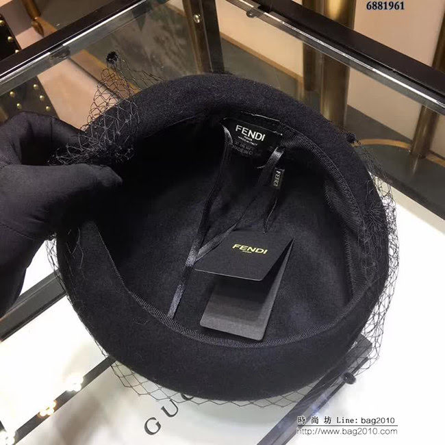 FENDI芬迪 代購品質 爆新款 網紗格子貝雷帽 6881961 LLWJ6766